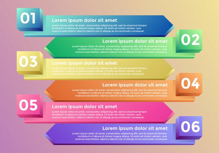 3d Rainbow Chart Infographic Elements Vector