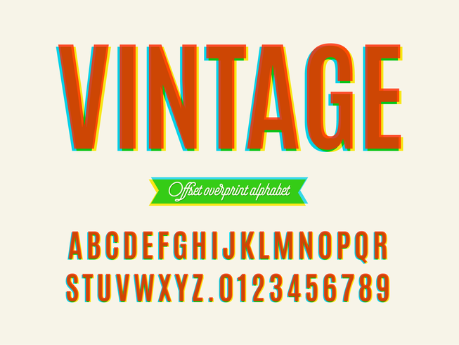 Vintage Overprint Alphabet vector