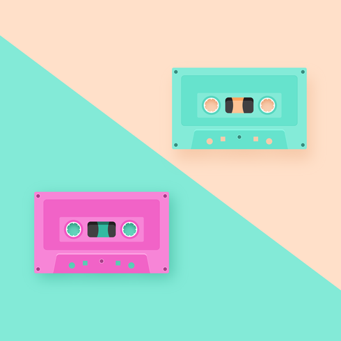 Retro Cassette Tapes Pop Background vector