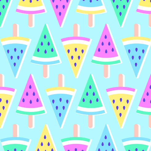 Pastel Summer Melon Popsicles Background vector