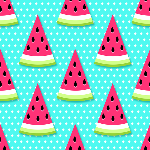 Seamless Watermelon Slices Background vector