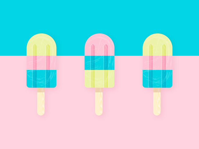 Ice Cream Sticks On Pastel Background vector