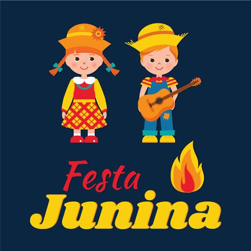 Fondo de fiesta junina. Ilustración de vector de fiesta junina