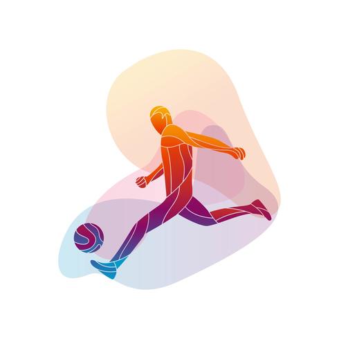 Abstract soccer player	 vector