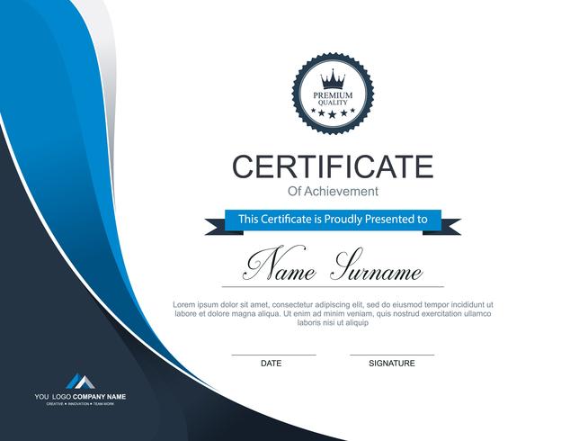 Vector certificate template