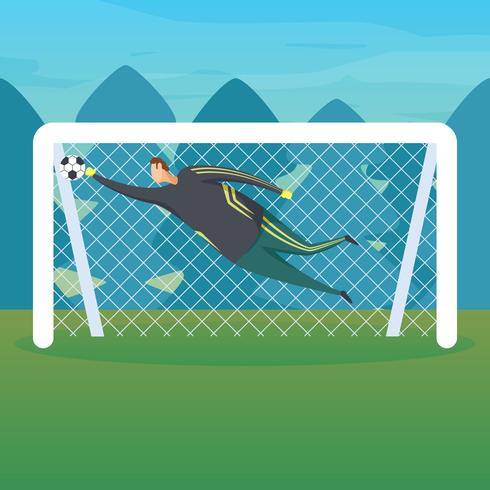 Soccer goalkeeper catching ball	 vector