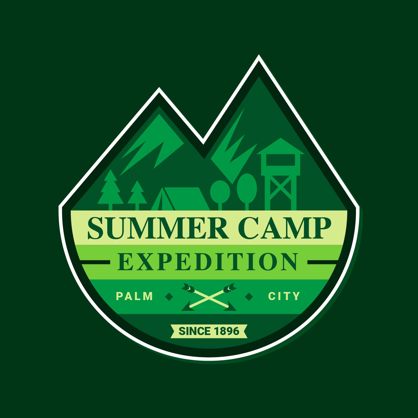 Collection of Summer Camp Badge 555135 Vector Art at Vecteezy