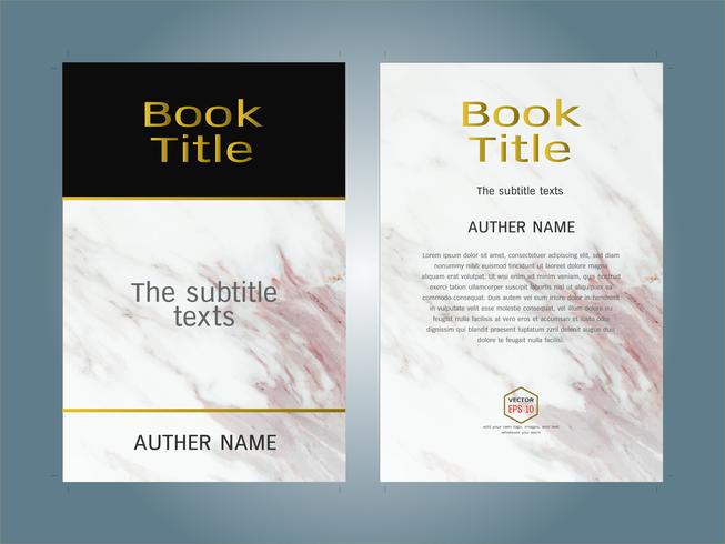 Cover book design layout template white marble texture. vector