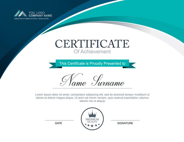 Vector certificate template