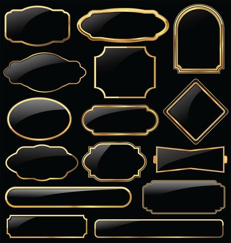 Vintage frames blank retro badges and labels collection vector