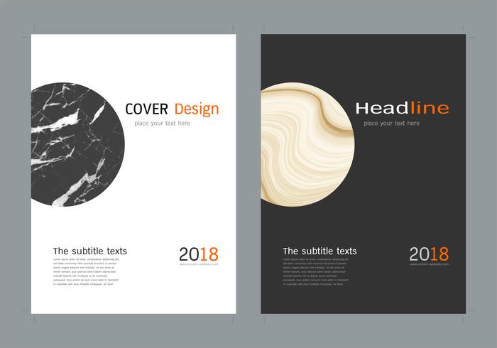 Cover book design layout template white marble texture. vector