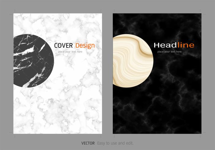 Cover book design layout template white marble texture. vector