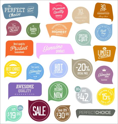 Modern badges stickers and labels collection vector