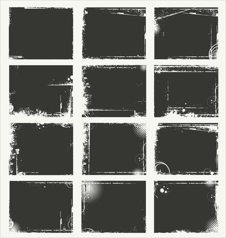 Empty gray grunge banner collection vector