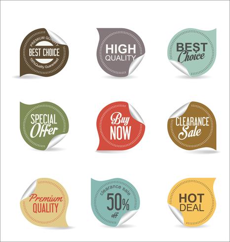 Modern badges stickers and labels collection vector