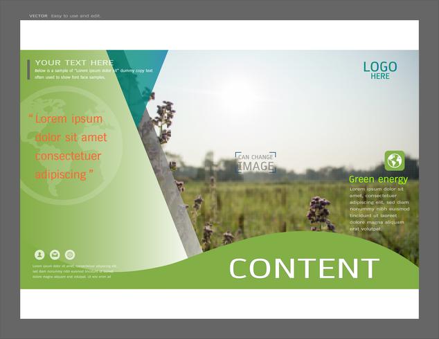 Presentation layout design for greenery cover page template. vector