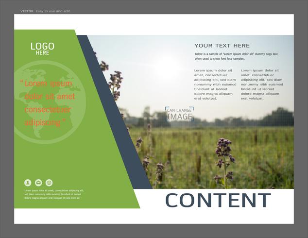 Presentation layout design for greenery cover page template. vector