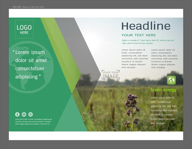 Presentation layout design for greenery cover page template. vector