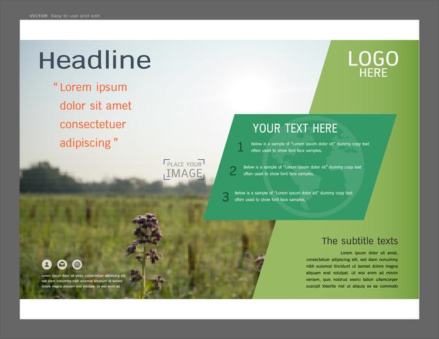 Presentation layout design for greenery cover page template. vector