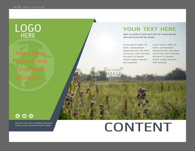 Presentation layout design for greenery cover page template. vector