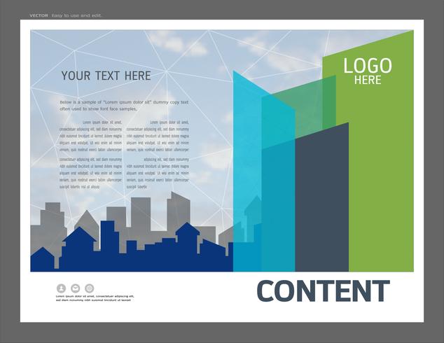 Presentation design template, City buildings and real estate concept. vector