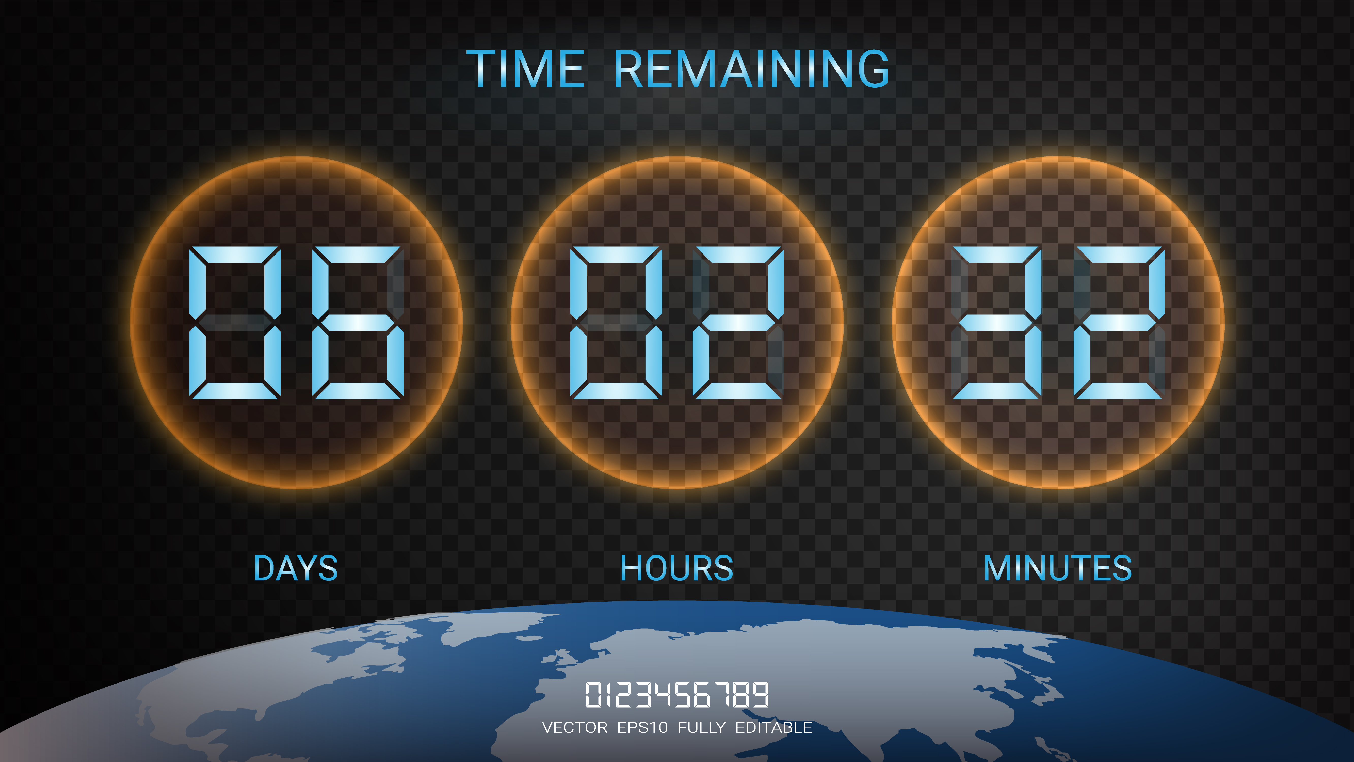 Premium Vector  Time remaining illustration with digital countdown clock  counter timer