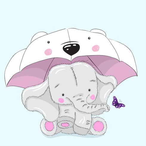 cute little elephant vector