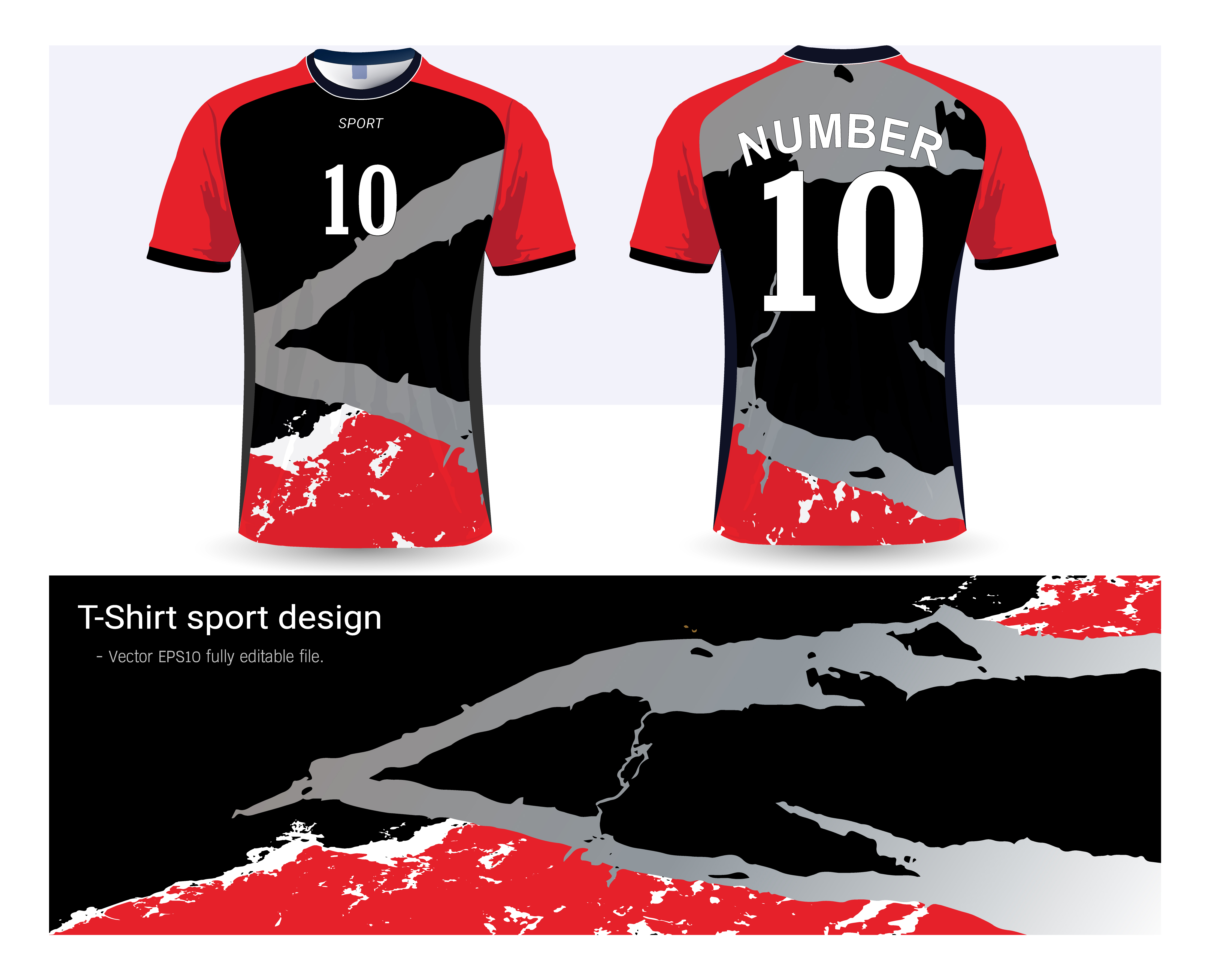 Soccer jersey and t-shirt sport mockup template, Graphic design for ...