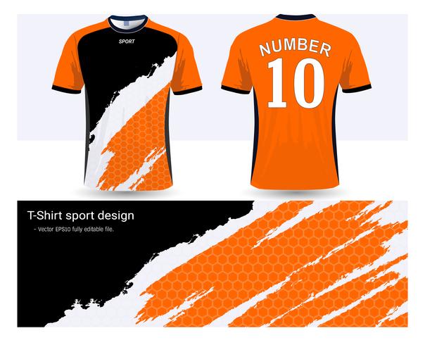 Plantilla de maqueta deportiva de camiseta y camiseta de fútbol, diseño gráfico para el club de fútbol o uniformes de ropa deportiva. vector