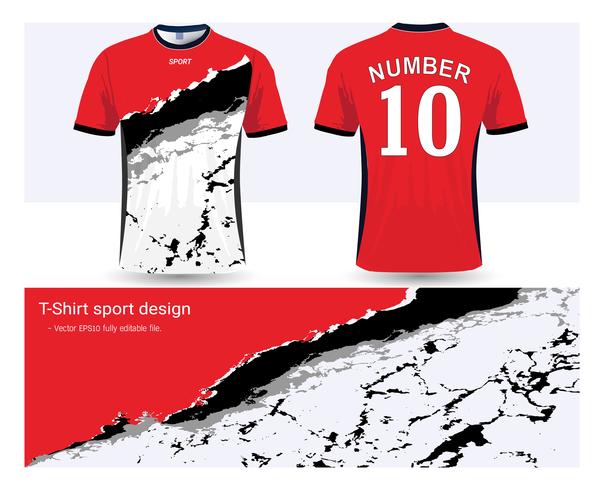 Soccer jersey and t-shirt sport mockup template, Graphic design for football club or activewear uniforms. vector