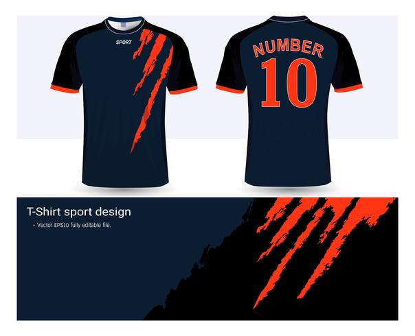 Plantilla de maqueta deportiva de camiseta y camiseta de fútbol, diseño gráfico para el club de fútbol o uniformes de ropa deportiva. vector