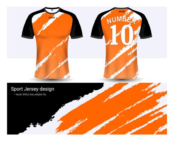 Soccer jersey and t-shirt sport mockup template, Graphic design for football club or activewear uniforms. vector