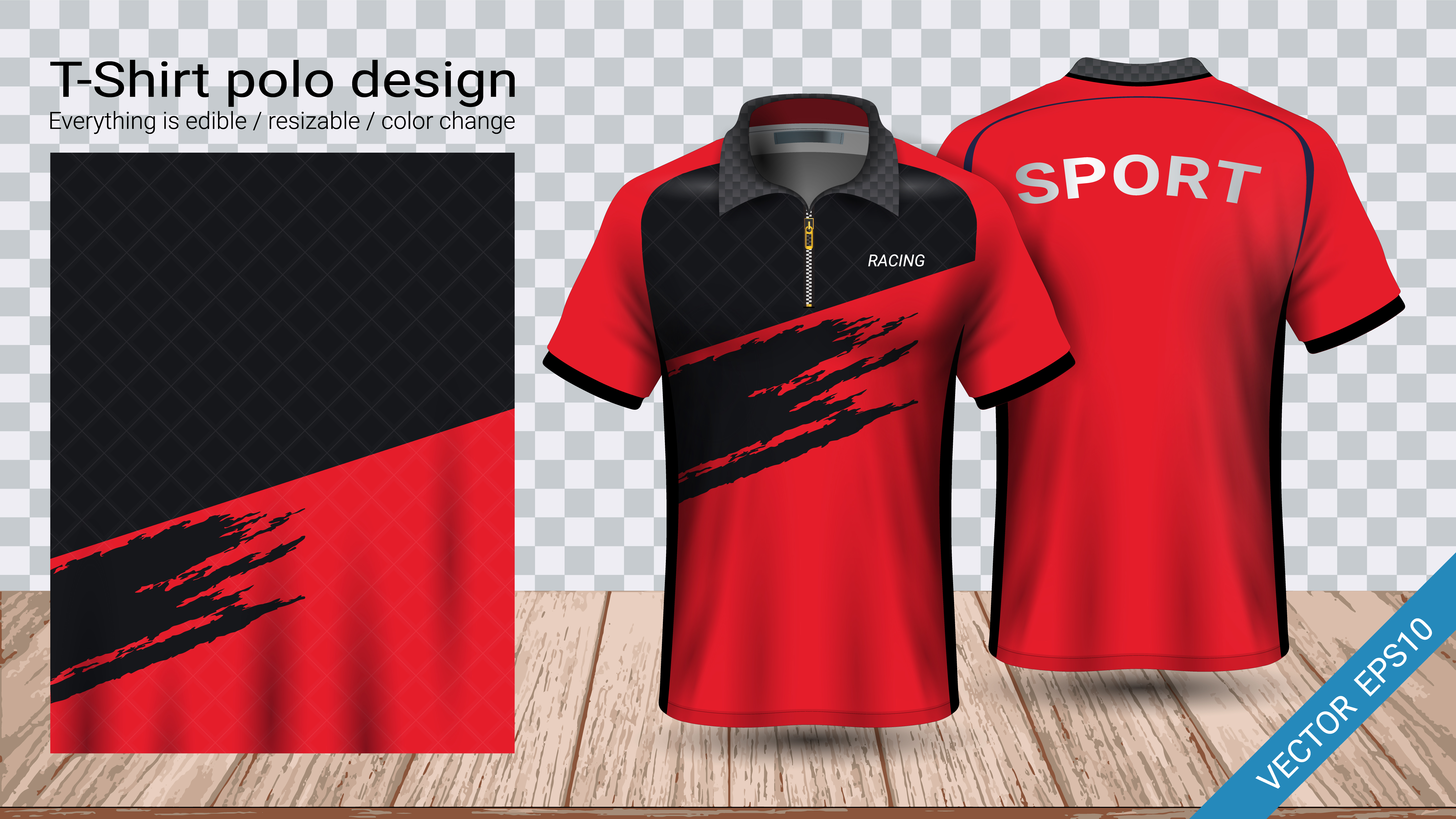 Download Polo t-shirt design with zipper, Soccer jersey sport ...