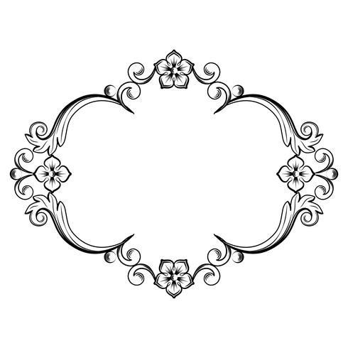 Ornamental vintage frame. Vector illustration in black and white colors