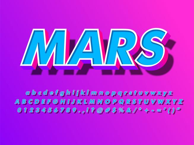 Floating Futuristic Pop Isometric 3d Font vector