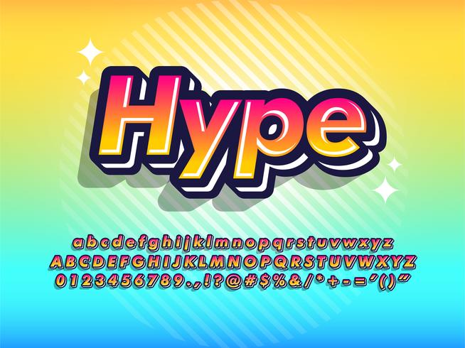 Cool Pop 3d Youth Typography Font Effect vector