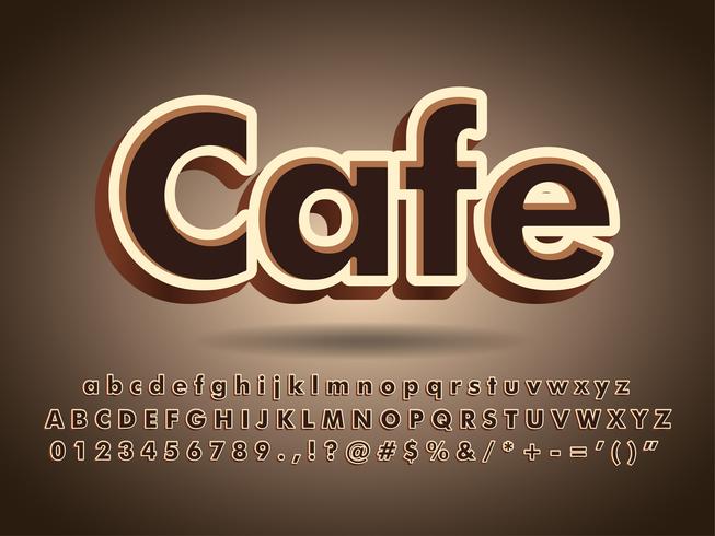 Café y chocolate tipografía texto logotipo vector