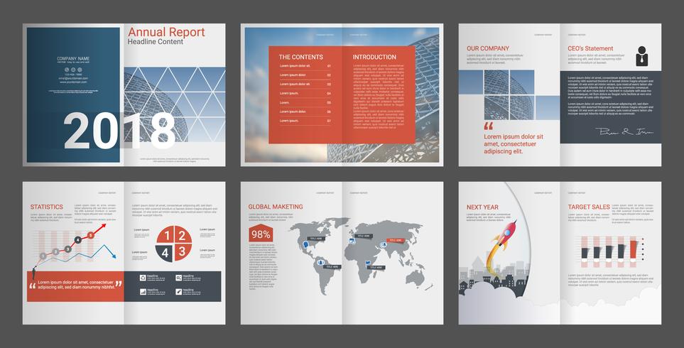 Annual report for company profile  advertising agency brochure. vector