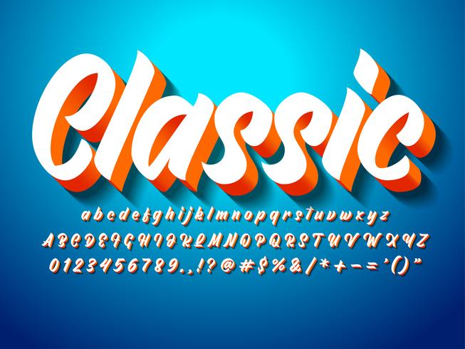 Fuente Classic Modern 3d Bold Script vector