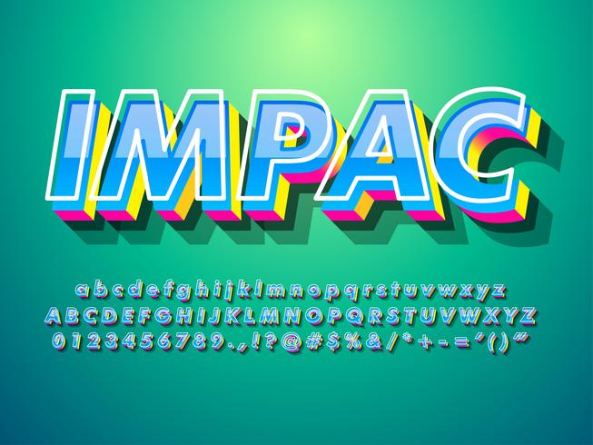 3d Font Effect With Modern Trendy Style vector