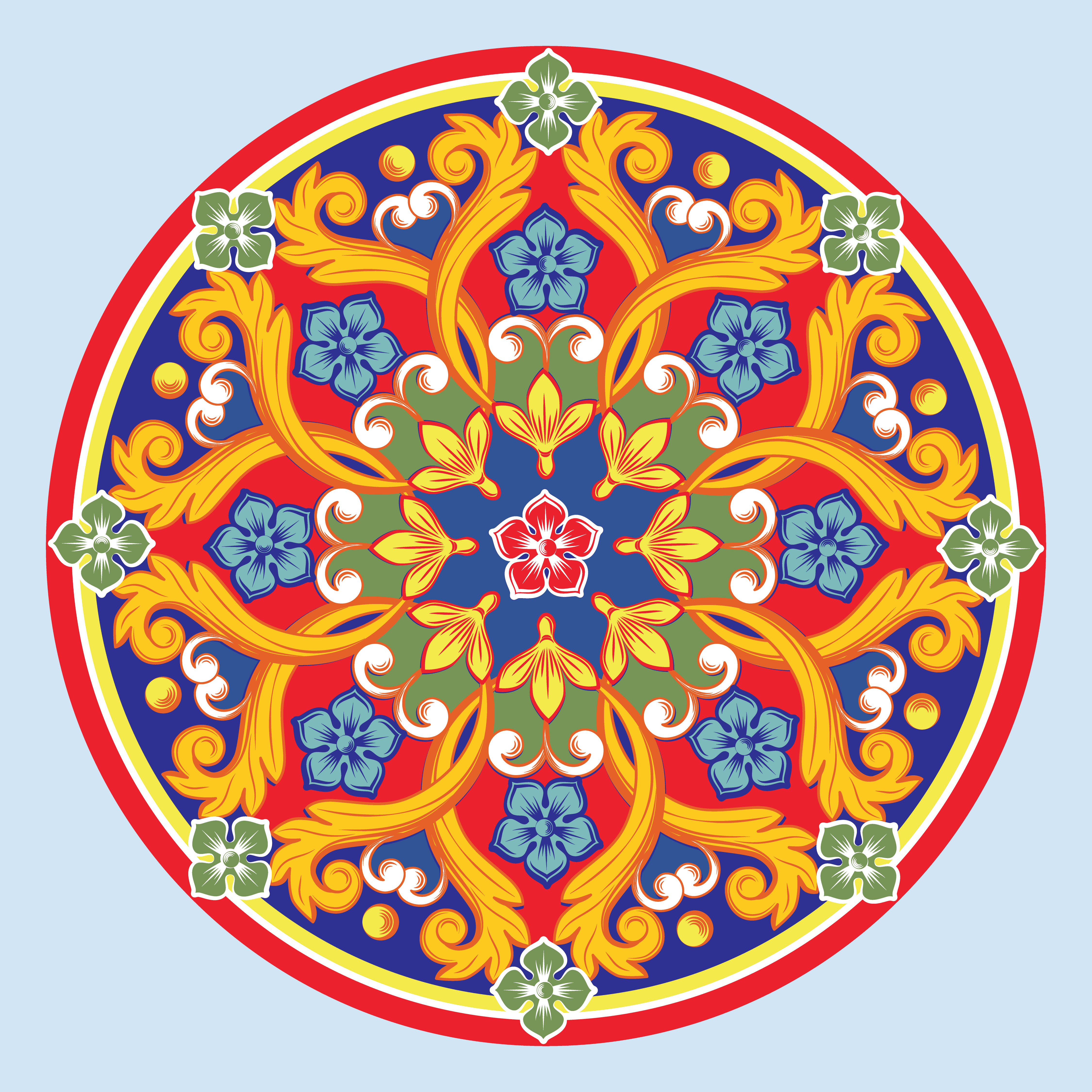 Download Colorful ethnic round ornamental mandala. Vector ...