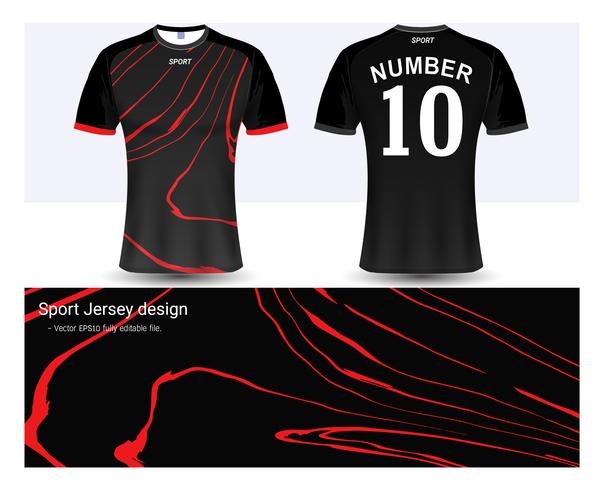 Plantilla de maqueta deportiva de camiseta y camiseta de fútbol, diseño gráfico para el club de fútbol o uniformes de ropa deportiva. vector