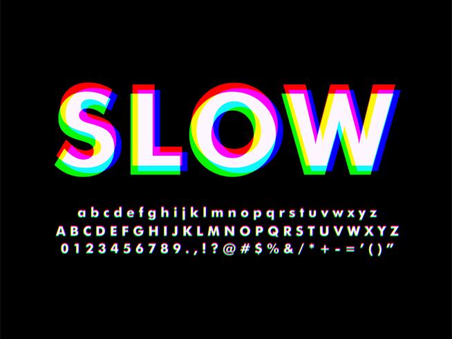 RGB Spectrum Effect Alphabet vector