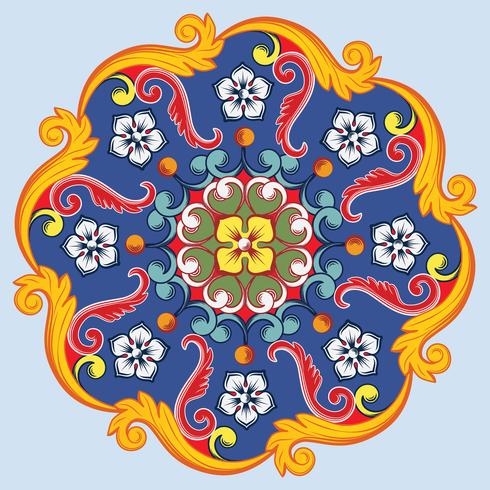 Colorful ethnic round ornamental mandala. Vector illustration