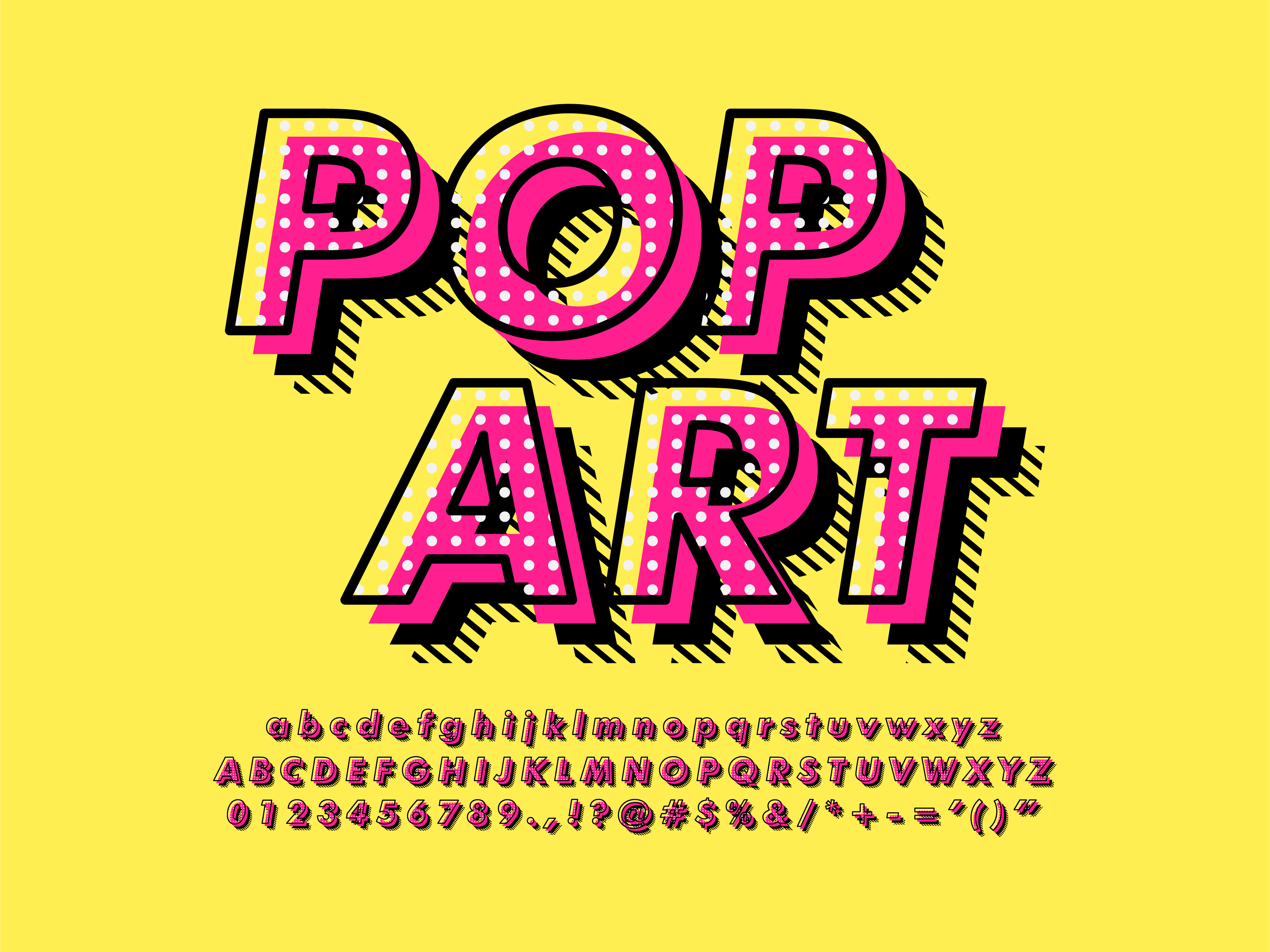 Modern Pop Art Font Effect 555479 Vector Art At Vecteezy