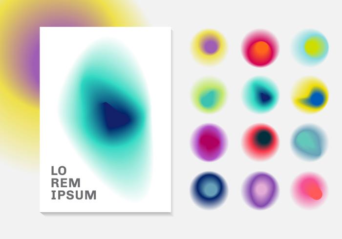 Set Of Vibrant Gradient Blurs Background Abstract Colorful
