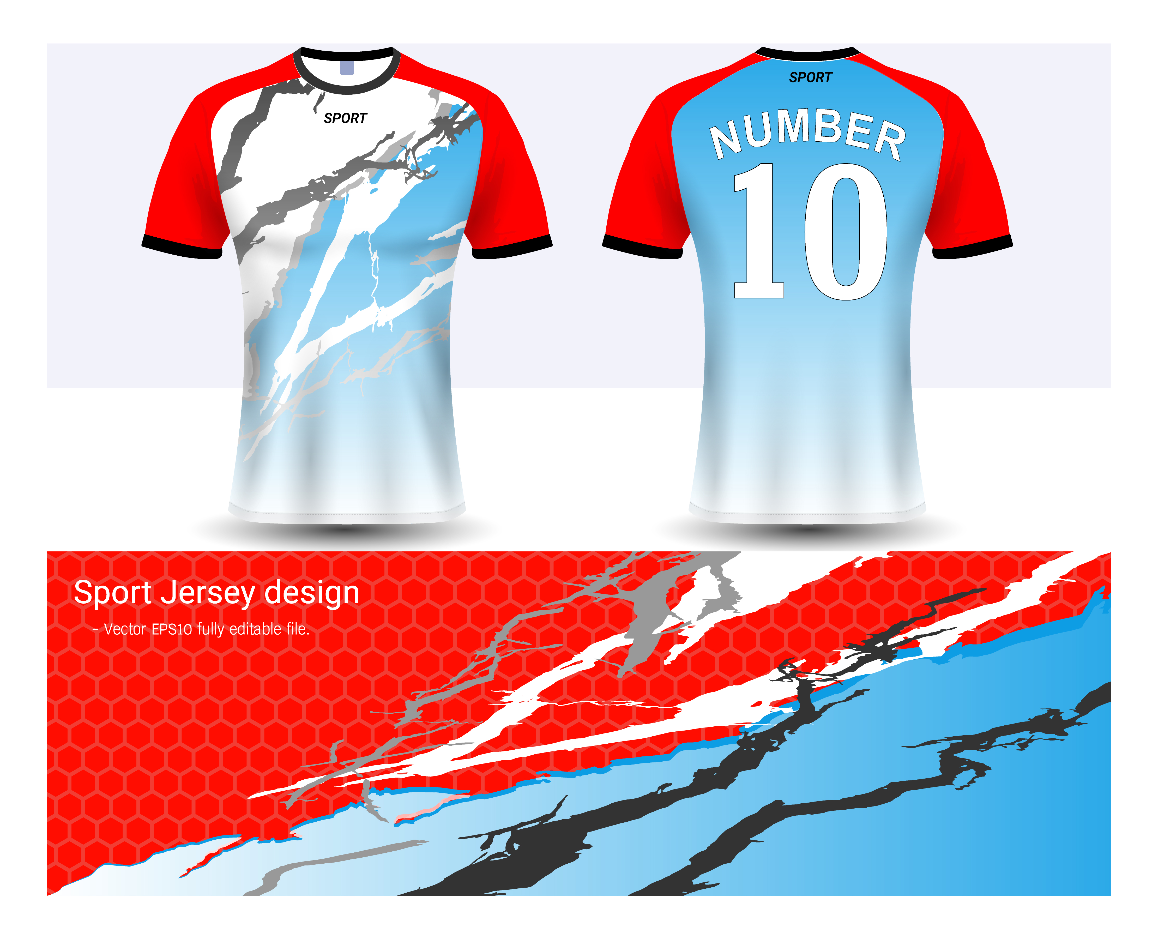 Soccer jersey and t-shirt sport mockup template, Graphic design for ...