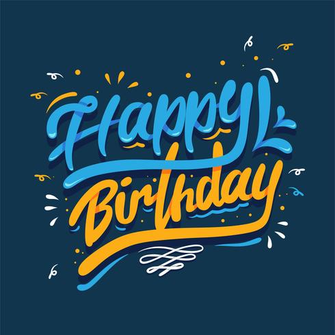 Feliz cumpleaños tipografía vector