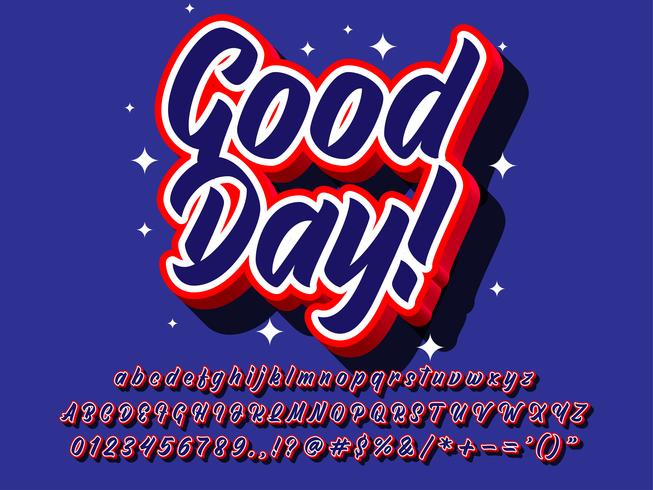 3d Pop Good Day Text Effect vector