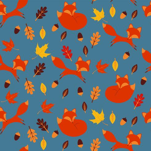 Seamless pattern with foxes vector